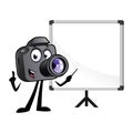 Cartoon camera mascot Royalty Free Stock Photo