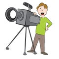 Cartoon Cameraman with Camera