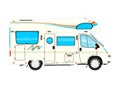 Cartoon camper. Royalty Free Stock Photo