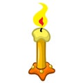 Cartoon candle lighting. Vector illustration