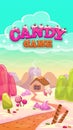 Cartoon candy world illustration with title Royalty Free Stock Photo