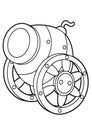 Cartoon cannon - isolated - coloring page