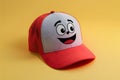 Cartoon cap against yellow background in 3D rendering Royalty Free Stock Photo