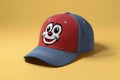 Cartoon cap against yellow background in 3D rendering Royalty Free Stock Photo