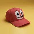 Cartoon cap against yellow background in 3D rendering Royalty Free Stock Photo