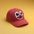 Cartoon cap against yellow background in 3D rendering Royalty Free Stock Photo
