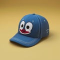Cartoon cap against yellow background in 3D rendering Royalty Free Stock Photo