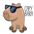 Cartoon Capybara with sunglasses