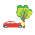 Cartoon Car Crash Road Accident. Vector