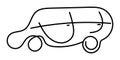 Cartoon car hand drawn with one line, doodle car line icon. Transport symbol. Royalty Free Stock Photo