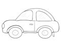 A coloring page,book a cartoon car image for children.Line art style illustration.