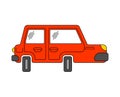 Cartoon car isolated. machine Childrens style. Vector illustration Royalty Free Stock Photo