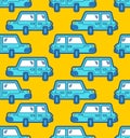 Cartoon car pattern seamless. machine Childrens style background Royalty Free Stock Photo