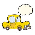 cartoon car with thought bubble Royalty Free Stock Photo