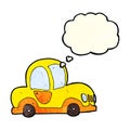 cartoon car with thought bubble Royalty Free Stock Photo