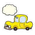 cartoon car with thought bubble Royalty Free Stock Photo