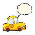 cartoon car with thought bubble Royalty Free Stock Photo