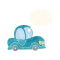 cartoon car with thought bubble Royalty Free Stock Photo