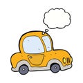 cartoon car with thought bubble Royalty Free Stock Photo