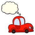 cartoon car with thought bubble Royalty Free Stock Photo