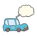 cartoon car with thought bubble Royalty Free Stock Photo