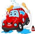 Cartoon car wash character