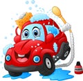 Cartoon car wash character Royalty Free Stock Photo