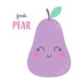 cartoon card with cute pear