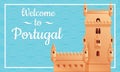 Cartoon card welcome to portugal