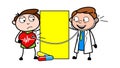 Cartoon Cardiologist Doctor with Heart Patient Vector Illustration