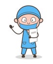 Cartoon Cardiologist Doctor Holding a Medical Report Vector