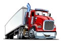 Cartoon cargo semi truck isolated on white background Royalty Free Stock Photo