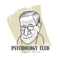 Cartoon caricature portrait of Sigmund Freud