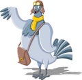 Cartoon carrier pigeon Royalty Free Stock Photo