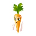 Cartoon carrot giving thumbs up on a white background Royalty Free Stock Photo