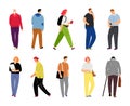 Cartoon casual people on white. Casual dressed human characters vector illustration, lifestyle design adult man and