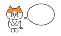 A cartoon cat apologizing to somebody with a speech bubble