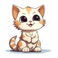 a cartoon cat with big eyes and a smile on its face. generative ai Royalty Free Stock Photo