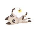 Cartoon cat character. Siamese colorpoint pet. Adorable domestic cat playing. Funny happy and playful animal. Cute two