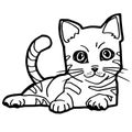 Cartoon Cat Coloring Page for kid