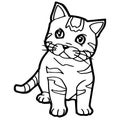 Cartoon Cat Coloring Page vector