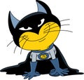 Cartoon cat dressed like a super hero vector illustration Royalty Free Stock Photo