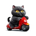 Cartoon Cat driver. Sticker Clipart. AI generated