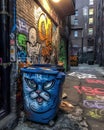 Cartoon Cat Graffiti - Mischievous Feline with Sly Grin, Illustration