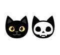 Cartoon cat head skull