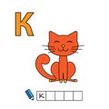 Cartoon Cat Illustration with Russian Alphabet Royalty Free Stock Photo