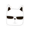 Cartoon cat. Line art. Vector Royalty Free Stock Photo