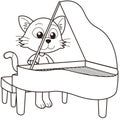 Cartoon Cat Playing a Piano Royalty Free Stock Photo
