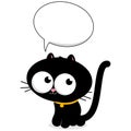 Cartoon cat with a speech bubble. Vector illustration Royalty Free Stock Photo