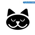 Cartoon cat vector illustration. black